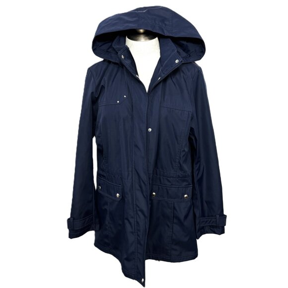 Weatherproof Navy Blue Lightweight Winter Jacket with Removable Hood Size XL - Picture 1 of 13
